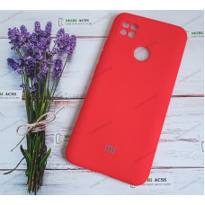 Силіконовий чохол Xiaomi Redmi 9C з мікрофіброю, матовий, червоного кольору.