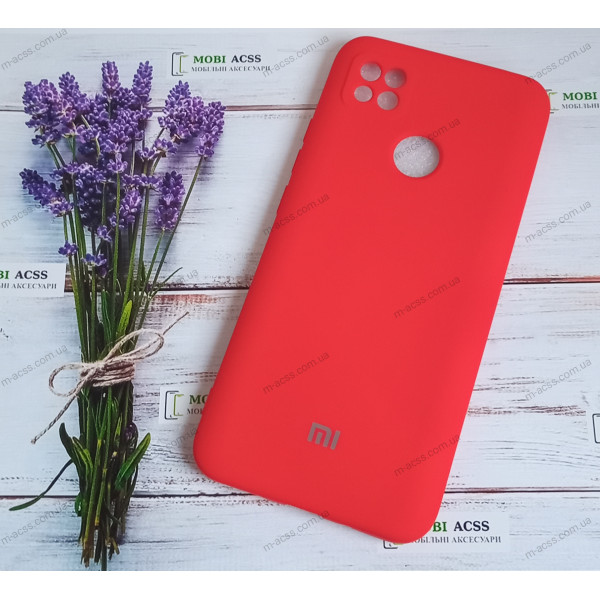 Силіконовий чохол Xiaomi Redmi 9C з мікрофіброю, матовий, червоного кольору.