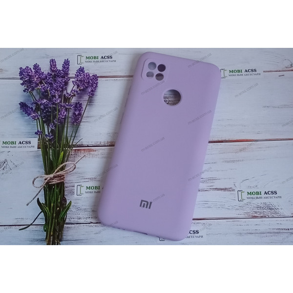 Силіконовий чохол Xiaomi Redmi 9C з мікрофіброю, матовий, бузкового кольору.
