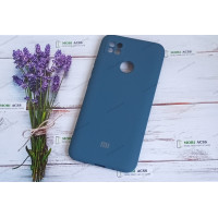 Силіконовий чохол Xiaomi Redmi 10А з мікрофіброю, матовий, помірно бірюзового кольору.