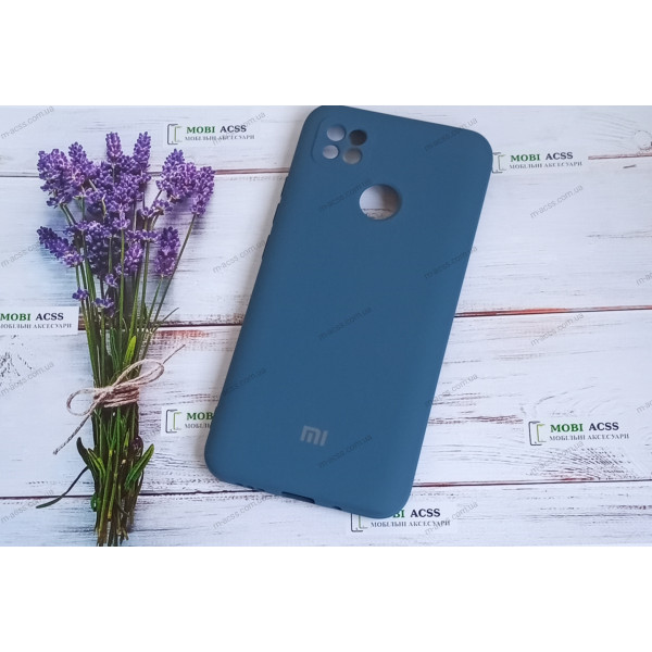 Силіконовий чохол Xiaomi Redmi 10А з мікрофіброю, матовий, помірно бірюзового кольору.