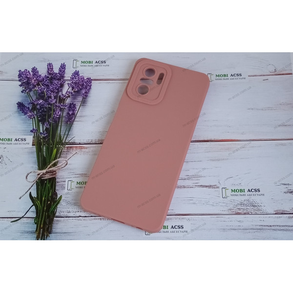 Силіконовий чохол накладка Xiaomi Redmi Note 10 (4G), матовий, пудрового кольору.