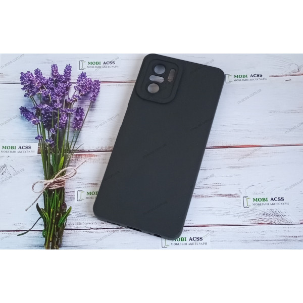 Силіконовий чохол накладка Xiaomi Redmi Note 10 (4G), матовий, чорного кольору.