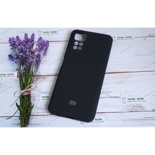 Силіконовий чохол Xiaomi Redmi Note 11 (4G) з мікрофіброю, матовий, чорного кольору.