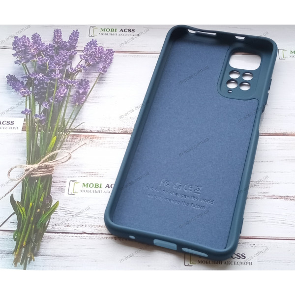 Силіконовий чохол Xiaomi Redmi Note 11 (4G) з мікрофіброю, матовий, помірно бірюзового кольору.