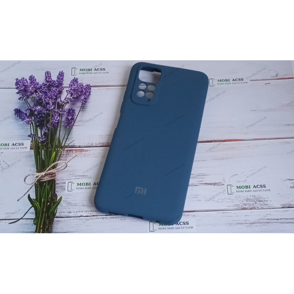 Силіконовий чохол Xiaomi Redmi Note 11 (4G) з мікрофіброю, матовий, помірно бірюзового кольору.