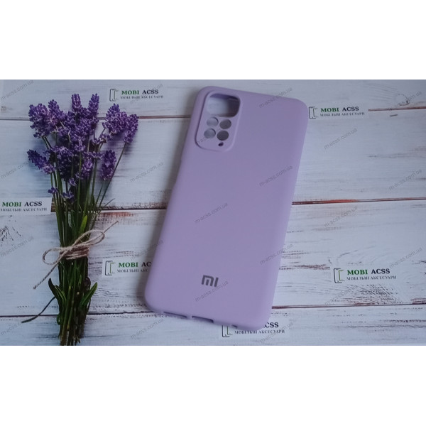 Силіконовий чохол Xiaomi Redmi Note 11S (4G) з мікрофіброю, матовий, бузкового кольору.