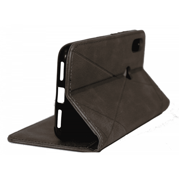 Чохол книга шкіряна для Xiaomi Redmi Note 7 Pro, магнітом та підставкою, Business Leather, сірого кольору.