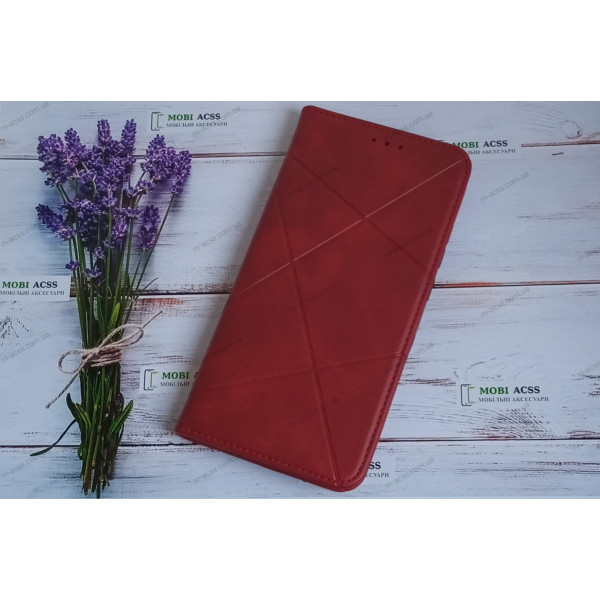 Чохол книга шкіряна для Xiaomi Redmi Note 7, магнітом та підставкою, Business Leather, червоного кольору.