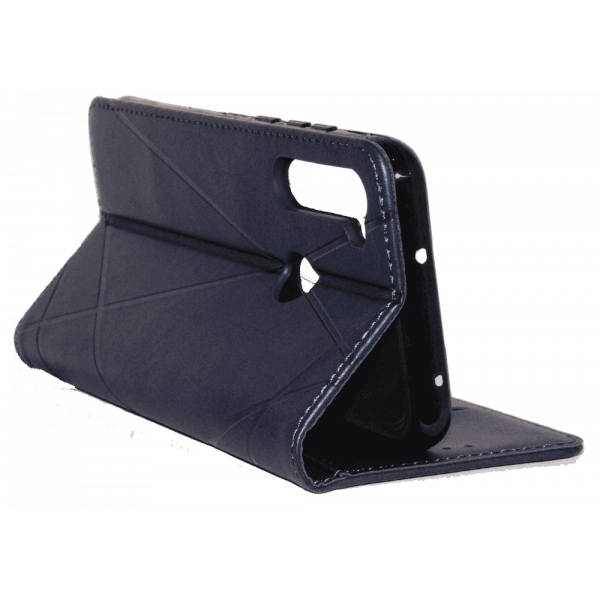 Чохол книга шкіряна для Xiaomi Redmi Not 8, магнітом та підставкою, Business Leather, синього кольору.