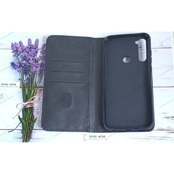Чохол книга шкіряна для Xiaomi Redmi Not 8, магнітом та підставкою, Business Leather, чорного кольору.