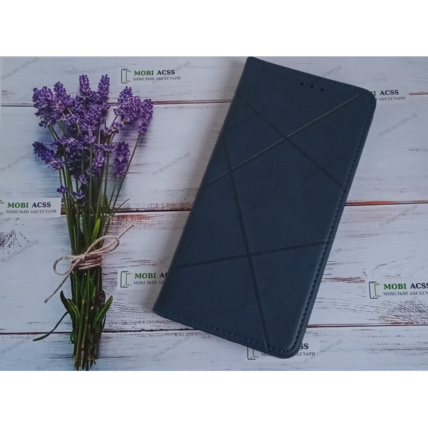 Чохол книга шкіряна для Xiaomi Redmi Not 8, магнітом та підставкою, Business Leather, синього кольору.