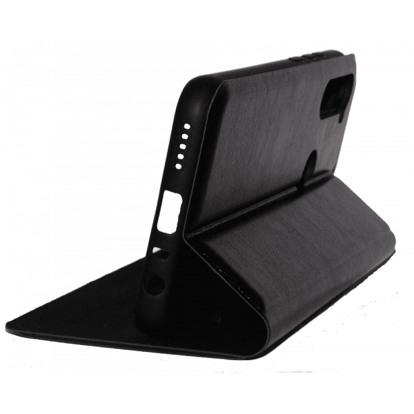Чохол книга шкіряна для Xiaomi Redmi Note 8T, магнітом та підставкою, Mustang, чорного кольору.