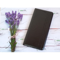 Чохол книга шкіряна для Xiaomi Redmi Note 8T, магнітом та підставкою, Mustang, чорного кольору.