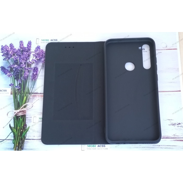 Чохол книга шкіряна для Xiaomi Redmi Note 8T, магнітом та підставкою, Mustang, чорного кольору.