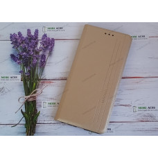 Чохол книга шкіряна для Xiaomi Redmi Note 8T, магнітом та підставкою, Mustang, золотого кольору.