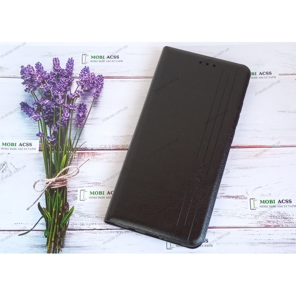 Чохол книга шкіряна для Xiaomi Redmi Note 8 Pro, магнітом та підставкою, Mustang, чорного кольору.