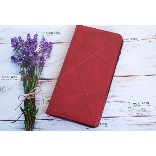 Чохол книга шкіряна для Xiaomi Redmi Not 9 Pro, магнітом та підставкою, Business Leather, червоного кольору.