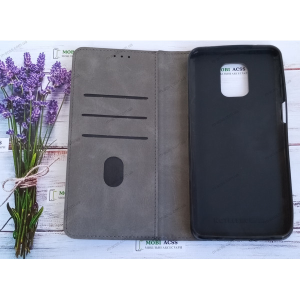 Чохол книга шкіряна для Xiaomi Redmi Not 9 Pro, магнітом та підставкою, Business Leather, сірого кольору.