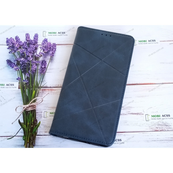 Чохол книга шкіряна для Xiaomi Redmi Not 9 Pro, магнітом та підставкою, Business Leather, синього кольору.