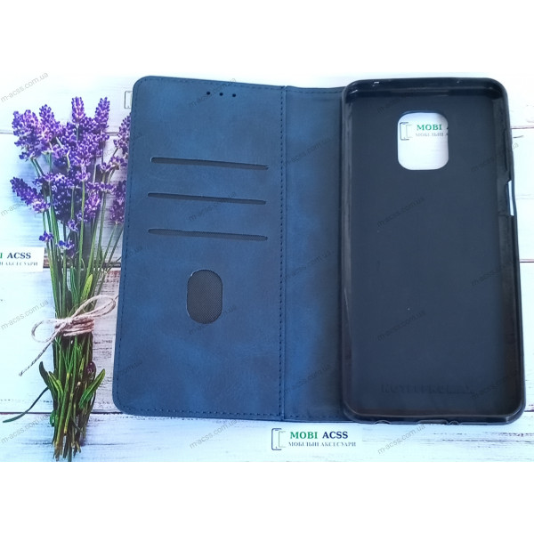 Чохол книга шкіряна для Xiaomi Redmi Not 9 Pro, магнітом та підставкою, Business Leather, синього кольору.