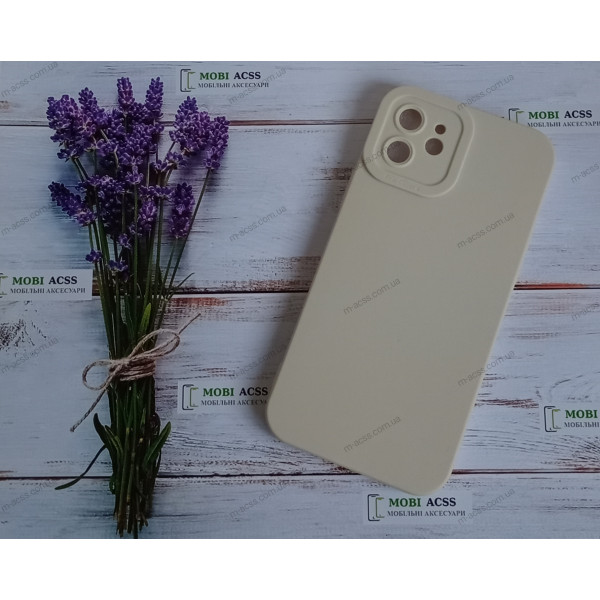 Силіконовий чохол накладка iPhone 12, матовий, молочного кольору.