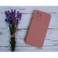 Силіконовий чохол накладка iPhone 12, матовий, темно-пудрового кольору.