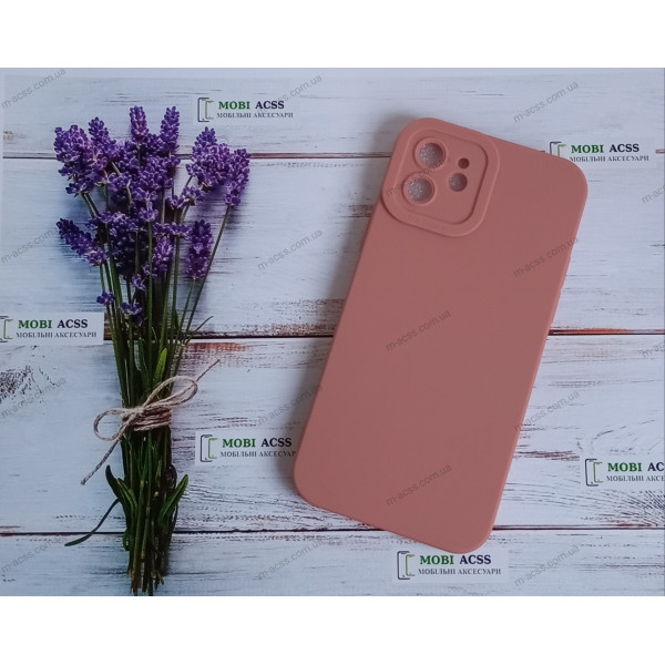 Силіконовий чохол накладка iPhone 12, матовий, темно-пудрового кольору.