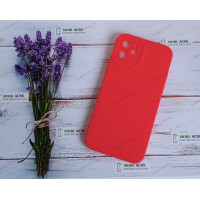 Силіконовий чохол накладка iPhone 12, матовий, червоного кольору.