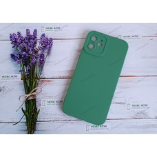 Силіконовий чохол накладка iPhone 12, матовий, зеленого кольору.