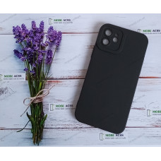Силіконовий чохол накладка iPhone 12, матовий, чорного кольору.
