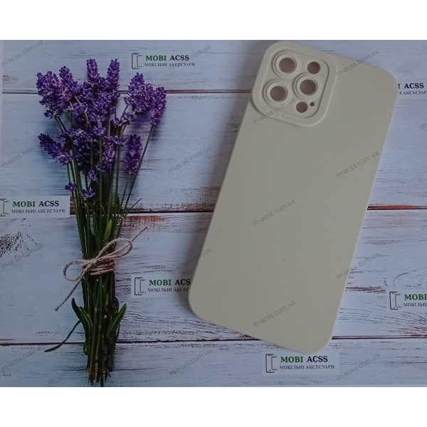 Силіконовий чохол накладка iPhone 12 Pro Max, матовий, молочного кольору.