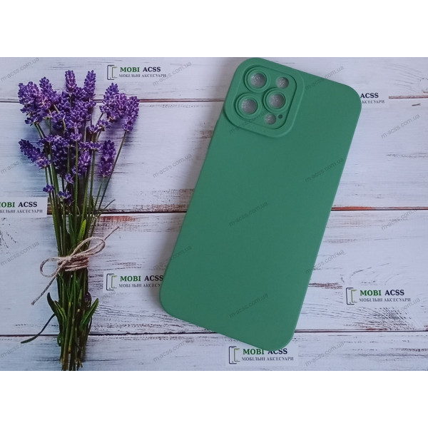 Силіконовий чохол накладка iPhone 12 Pro Max, матовий, зеленого кольору.