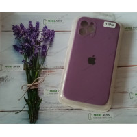 Силіконовий чохол iPhone 11 Pro з мікрофіброю, матовий, фіолетового кольору.