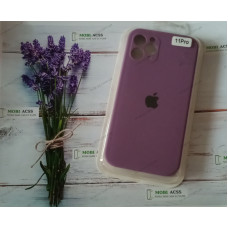 Силіконовий чохол iPhone 11 Pro з мікрофіброю, матовий, фіолетового кольору.