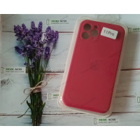 Силіконовий чохол iPhone 11 Pro з мікрофіброю, матовий, червоного кольору.