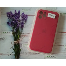 Силіконовий чохол iPhone 11 Pro з мікрофіброю, матовий, червоного кольору.