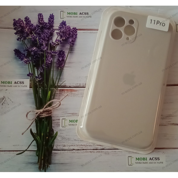 Силіконовий чохол iPhone 11 Pro з мікрофіброю, матовий, молочного кольору.