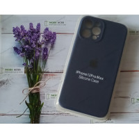 Силіконовий чохол iPhone 12 Pro Max з мікрофіброю, матовий, темно-синього кольору.