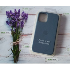 Силіконовий чохол iPhone 12 Mini з мікрофіброю, матовий, темно-синього кольору.