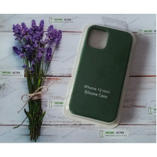 Силіконовий чохол iPhone 12 Mini з мікрофіброю, матовий, зеленого кольору.