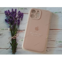 Силіконовий чохол iPhone 13 Pro Max з мікрофіброю, матовий, пудрового кольору.