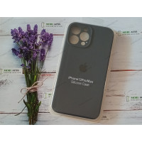 Силіконовий чохол iPhone 13 Pro Max з мікрофіброю, матовий, темно-синього кольору.