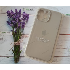 Силіконовий чохол iPhone 13 Pro Max з мікрофіброю, матовий, сірого кольору.