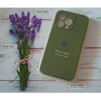 Силіконовий чохол iPhone 13 Pro з мікрофіброю, матовий,  колір хакі.