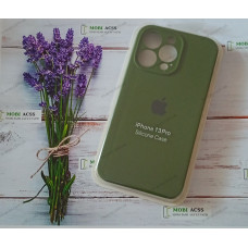 Силіконовий чохол iPhone 13 Pro з мікрофіброю, матовий,  колір хакі.