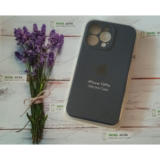 Силіконовий чохол iPhone 13 Pro з мікрофіброю, матовий,  темно-синього кольору.