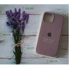 Силіконовий чохол iPhone 13 Mini з мікрофіброю, матовий, темно-пудрового кольору.