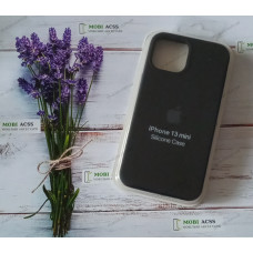 Силіконовий чохол iPhone 13 Mini з мікрофіброю, матовий, чорного кольору.
