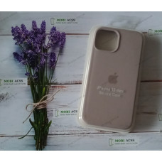 Силіконовий чохол iPhone 13 Mini з мікрофіброю, матовий, молочного кольору.